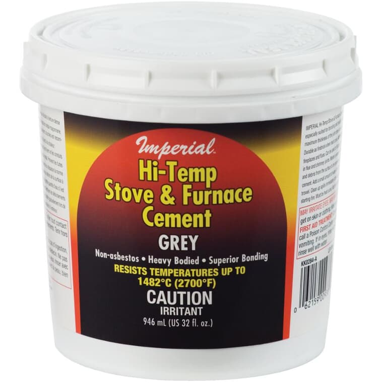 Hi-Temp Stove & Furnace Cement - 946 ml, Grey