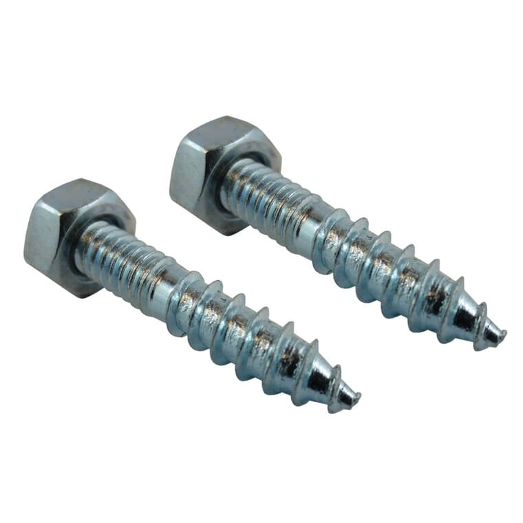 2 Pack 1/4" x 1-1/2" Zinc Plated Hanger Bolts, with Nuts
