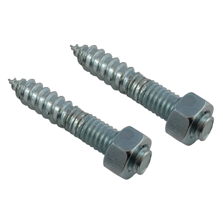 2 Pack 5/16" x 2" Zinc Plated Hanger Bolts, with Nuts
