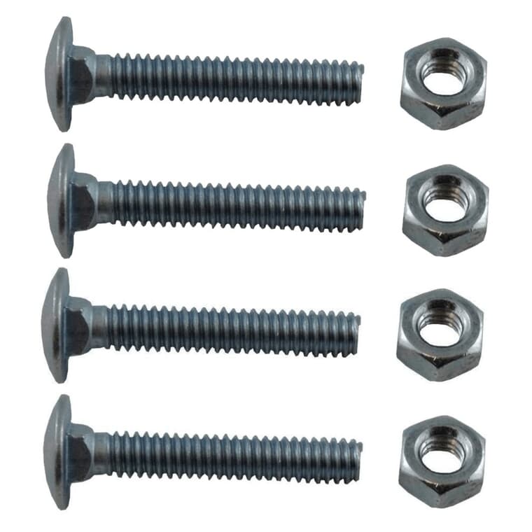 4 Pack 1/4" x 1-1/2" #2 Zinc Plated Coarse Carriage Bolts