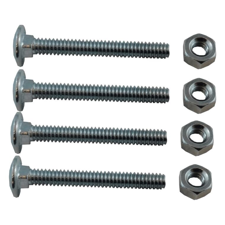 4 Pack 1/4" x 2" #2 Zinc Plated Coarse Carriage Bolts