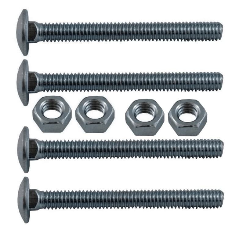 4 Pack 1/4" x 3" #2 Zinc Plated Coarse Carriage Bolts