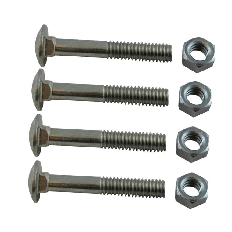 4 Pack 5/16" x 2" #2 Zinc Plated Coarse Carriage Bolts