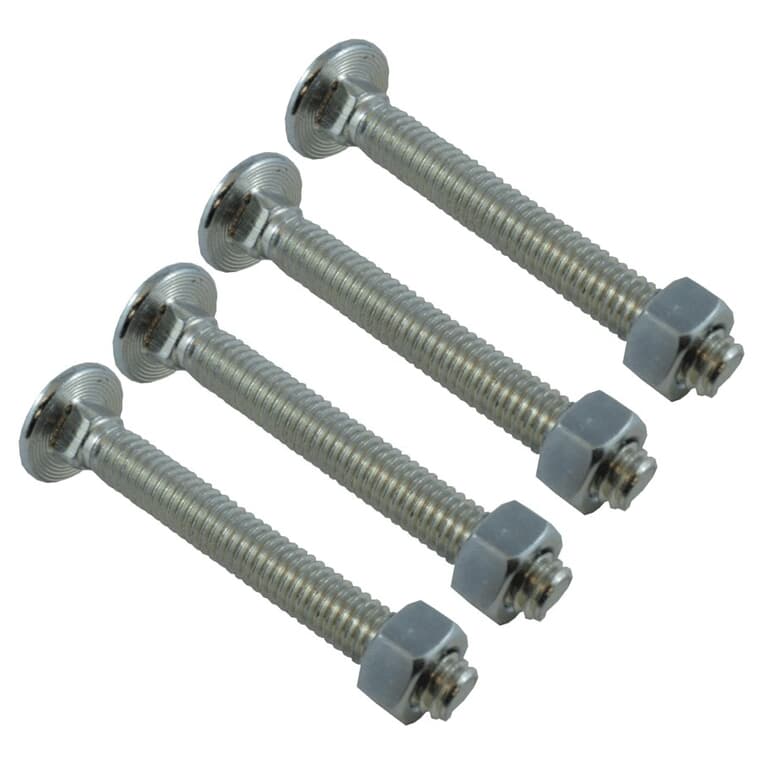4 Pack 5/16" x 2-1/2" #2 Zinc Plated Coarse Carriage Bolts