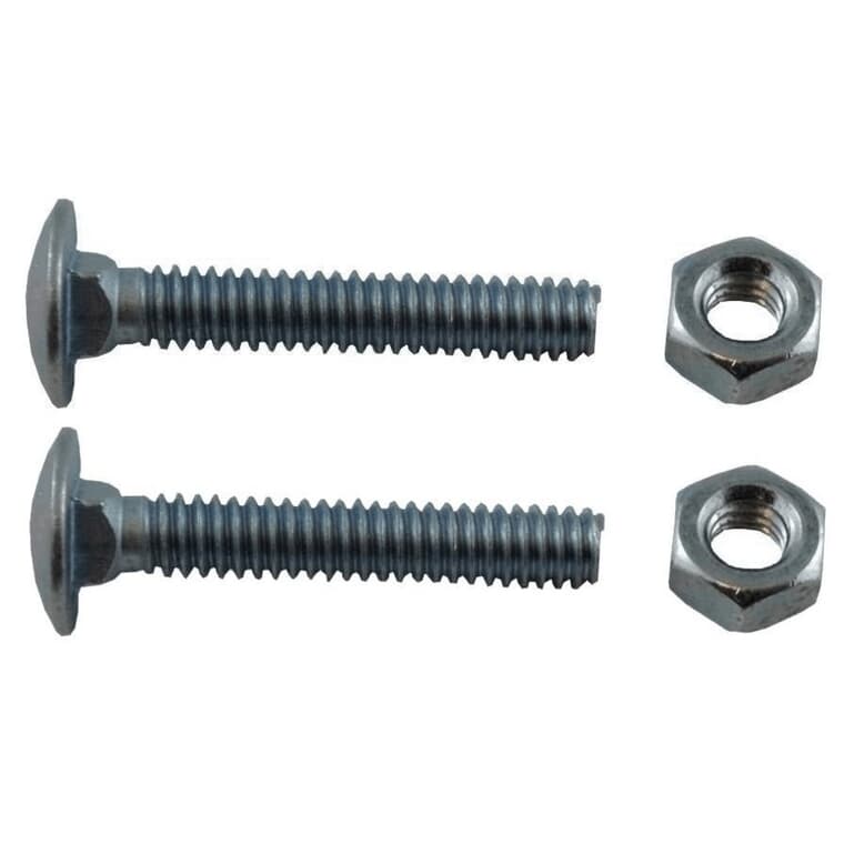 2 Pack 3/8" x 2" #2 Zinc Plated Coarse Carriage Bolts