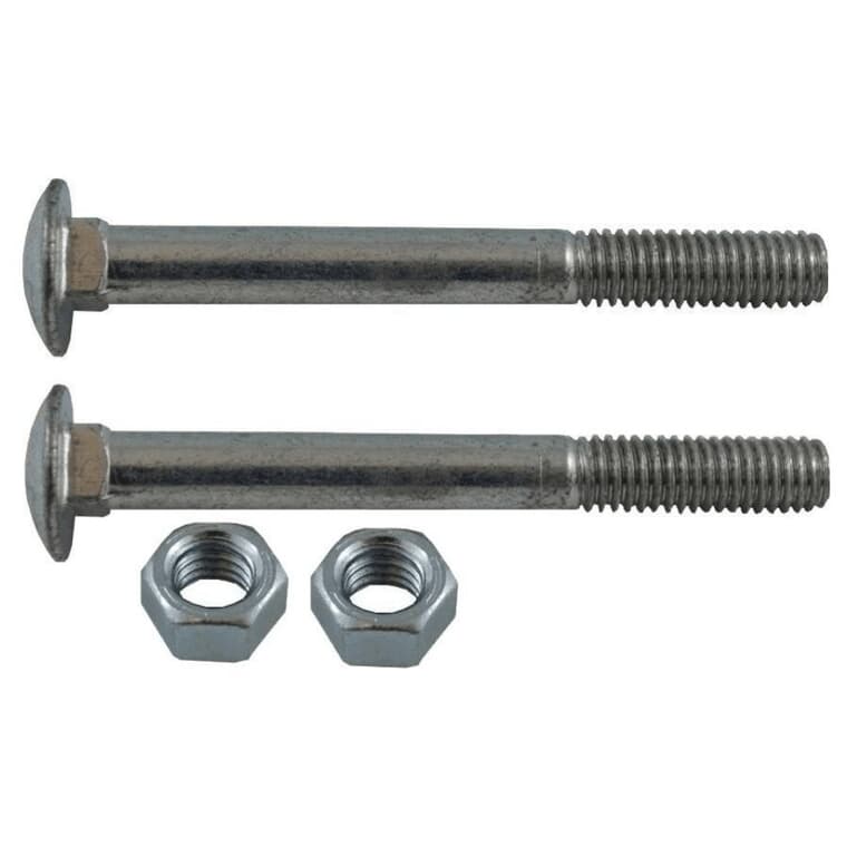 2 Pack 3/8" x 3-1/2" #2 Zinc Plated Coarse Carriage Bolts