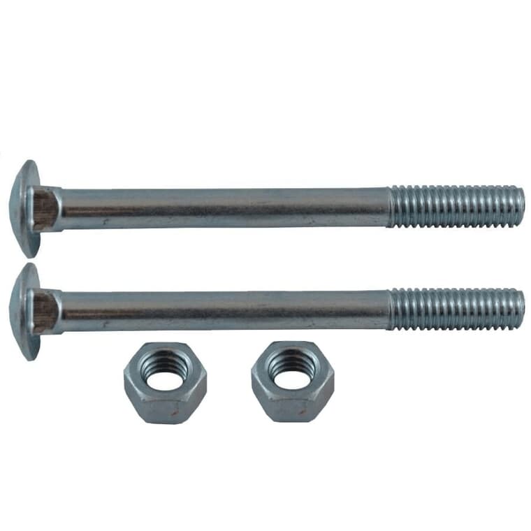 2 Pack 3/8" x 4" #2 Zinc Plated Coarse Carriage Bolts
