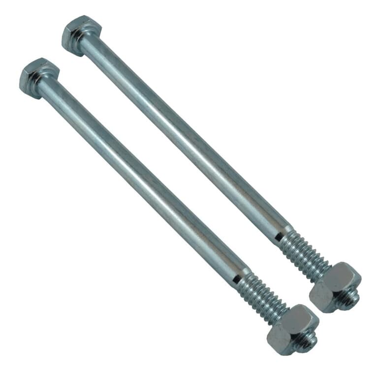 2 Pack 1/4" x 4" #2 Zinc Plated Hex Bolts, with Nut