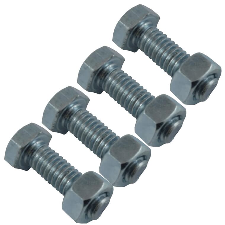 4 Pack 5/16" x 1" #2 Zinc Plated Hex Bolts, with Nut