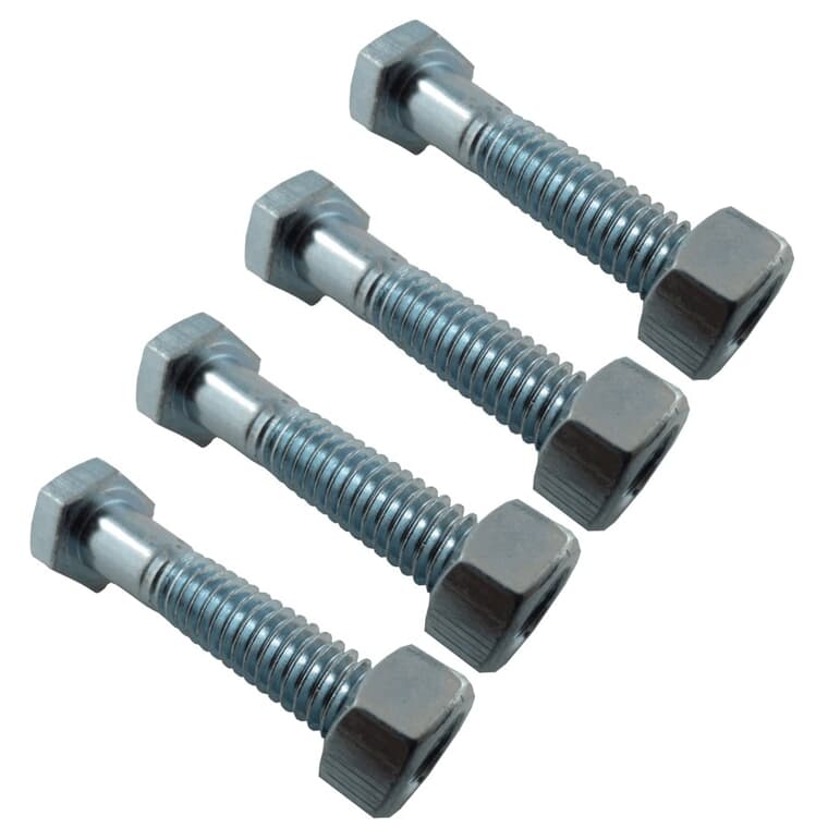 4 Pack 5/16" x 1-1/2" #2 Zinc Plated Hex Bolts, with Nut