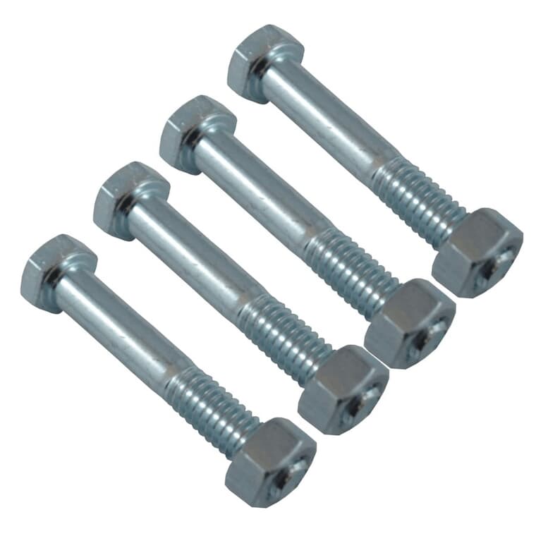 4 Pack 5/16" x 2" #2 Zinc Plated Hex Bolts, with Nut