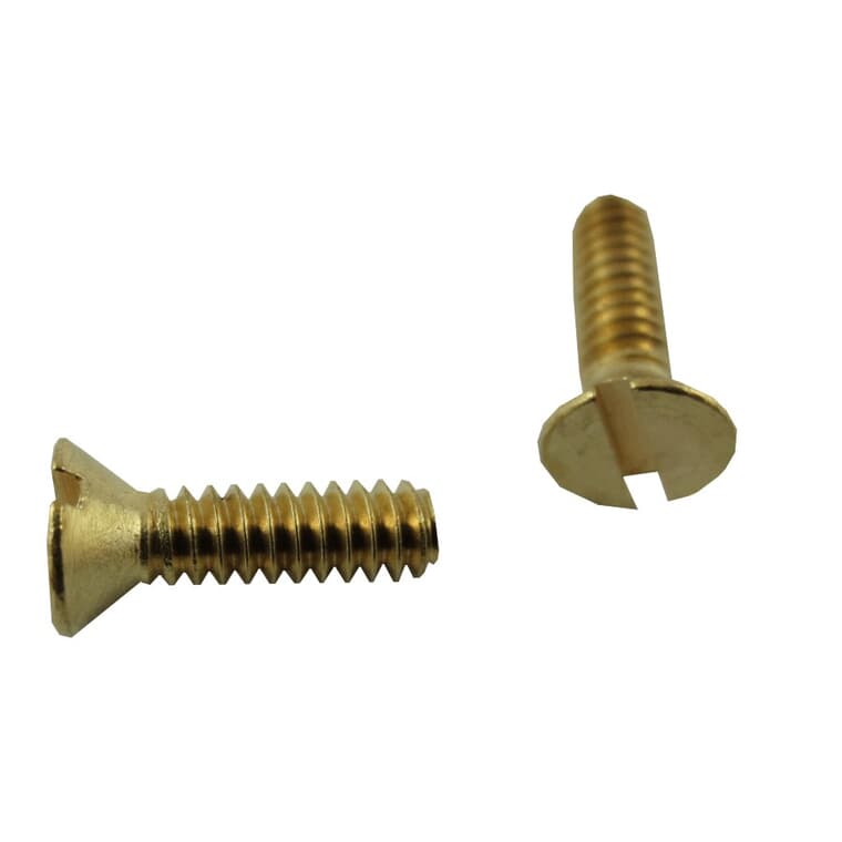 5 Pack #6-32 x 1/2" Brass Flat Head Machine Screws