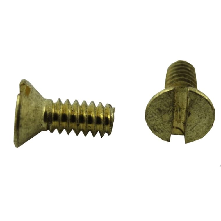 5 Pack #6-32 x 3/8" Brass Flat Head Machine Screws