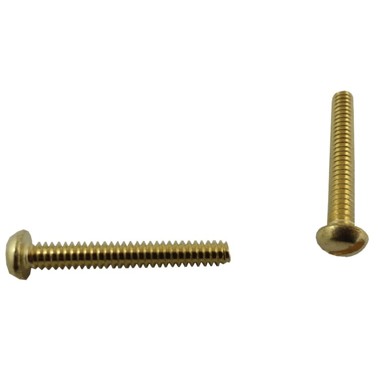 5 Pack #6-32 x 1" Brass Round Head Machine Screws