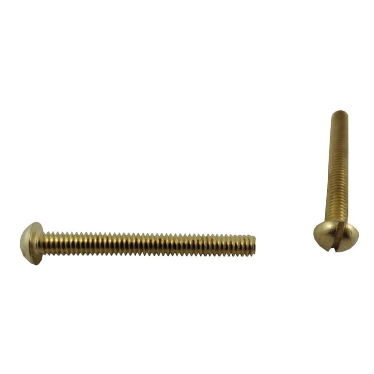 5 Pack #8-32 x 1-1/2" Brass Round Head Machine Screws