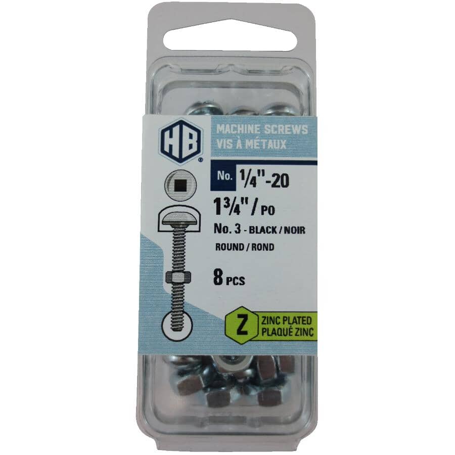 HOME BUILDER 8 Pack #1/4-20 x 1-3/4