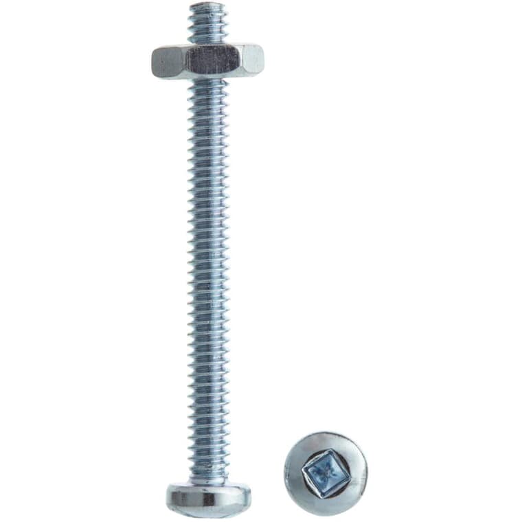 10 Pack 6-32 x 1-1/2" Zinc Plated Round Head Machine Screws, with Nuts