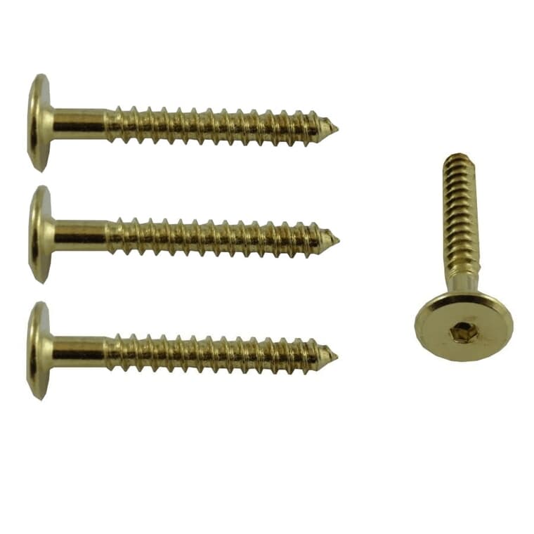 4 Pack M7 x 2" Brass Plated Connector Screws
