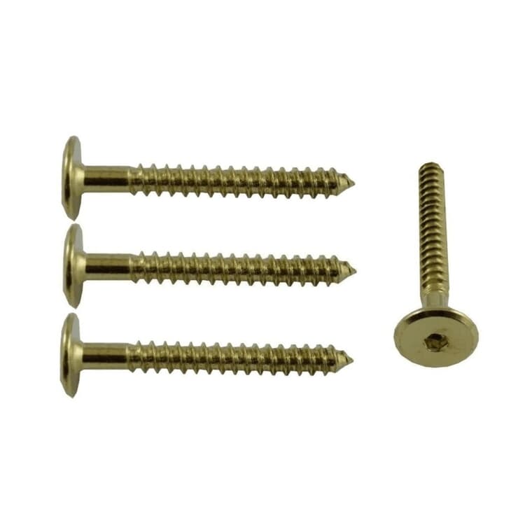 4 Pack M7 x 2-3/4" Brass Plated Connector Screws