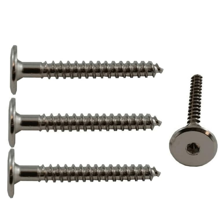 4 Pack M7 x 2" Nickel Plated Connector Screws