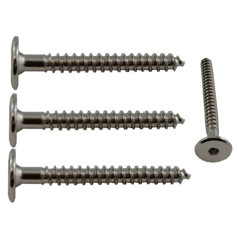 4 Pack M7 x 2-3/4" Nickel Plated Connector Screws