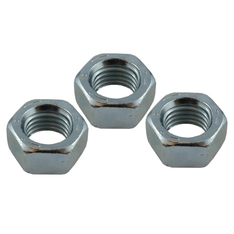3 Pack 3/4-10" #5 Zinc Plated Coarse Hex Nuts