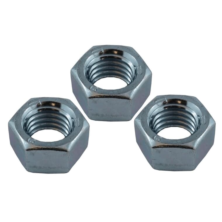 3 Pack 5/8-11 #5 Zinc Plated Coarse Hex Nuts