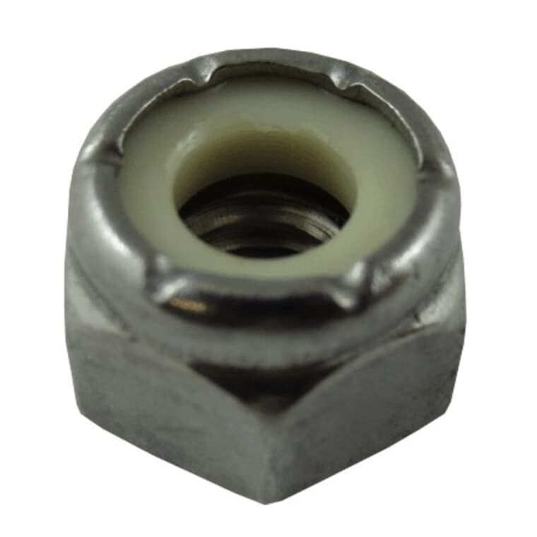 25 Pack 1/4"-20 18.8 Stainless Steel Nylon Insert Lock Nuts