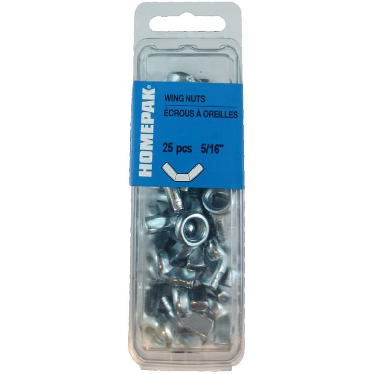 25 Pack 1/4-20 Zinc Plated Wing Nuts