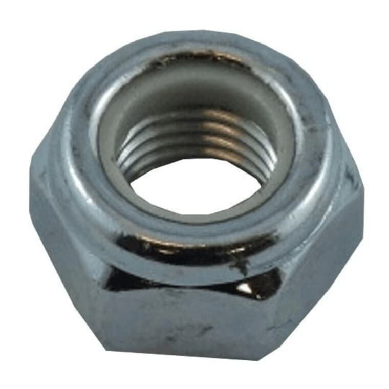 5 Pack M10 Fine Zinc Plated Nylon Insert Lock Nuts