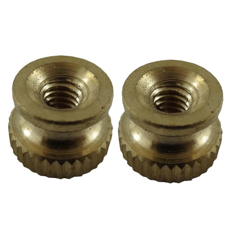 2 Pack #8-32 Brass Knurled Nuts