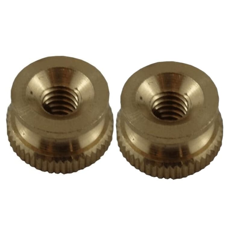 2 Pack 1/4-20 Brass Knurled Nuts