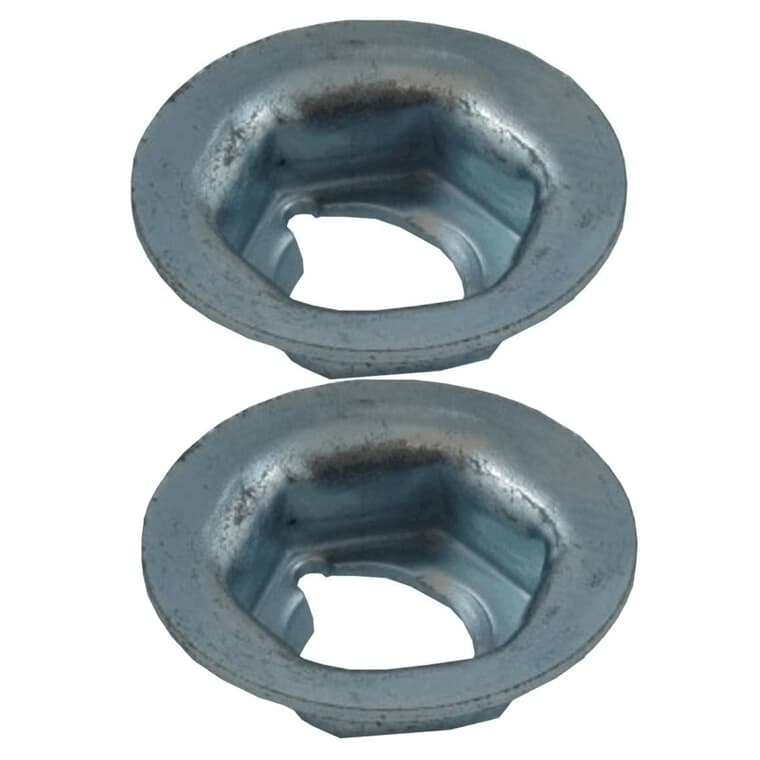 2 Pack 1/4"-20 Zinc Plated Self-Threading Hex Washer Nuts