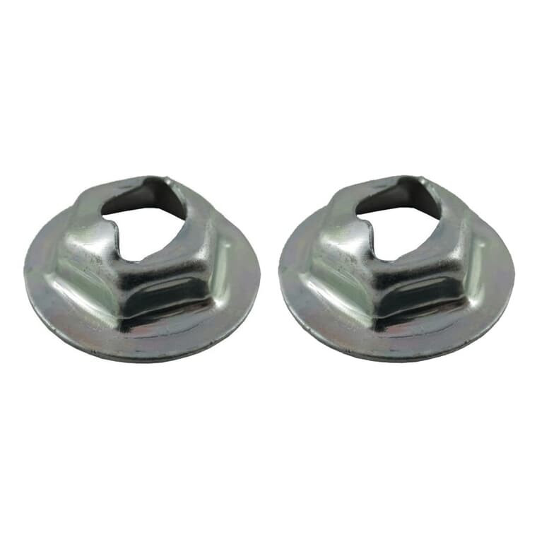 2 Pack 1/4" Zinc Plated Self-Threading Hex Washer Nuts