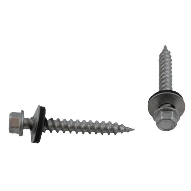 #10 x 1-1/2" Silver Roofing Screws - 100 Pack