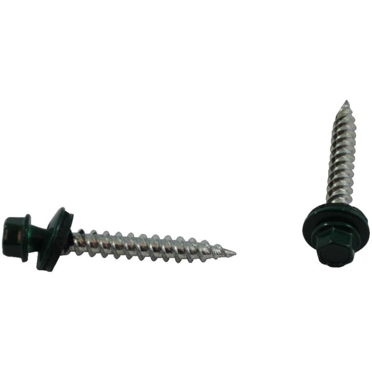 #10 x 1-1/2" Green Roofing Screws - QC307, 500 Pack