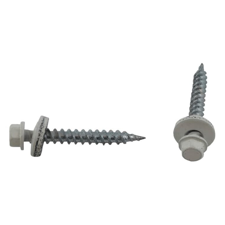 #10 x 1-1/2" White Roofing Screws - QC317, 100 Pack