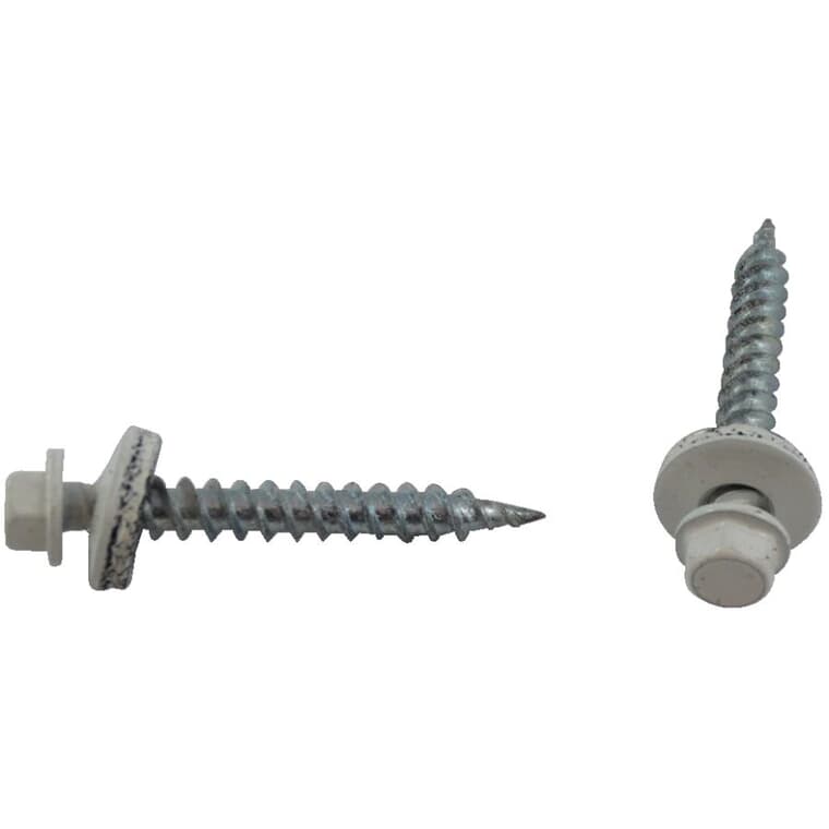 #10 x 1-1/2" White Roofing Screws - QC317, 500 Pack