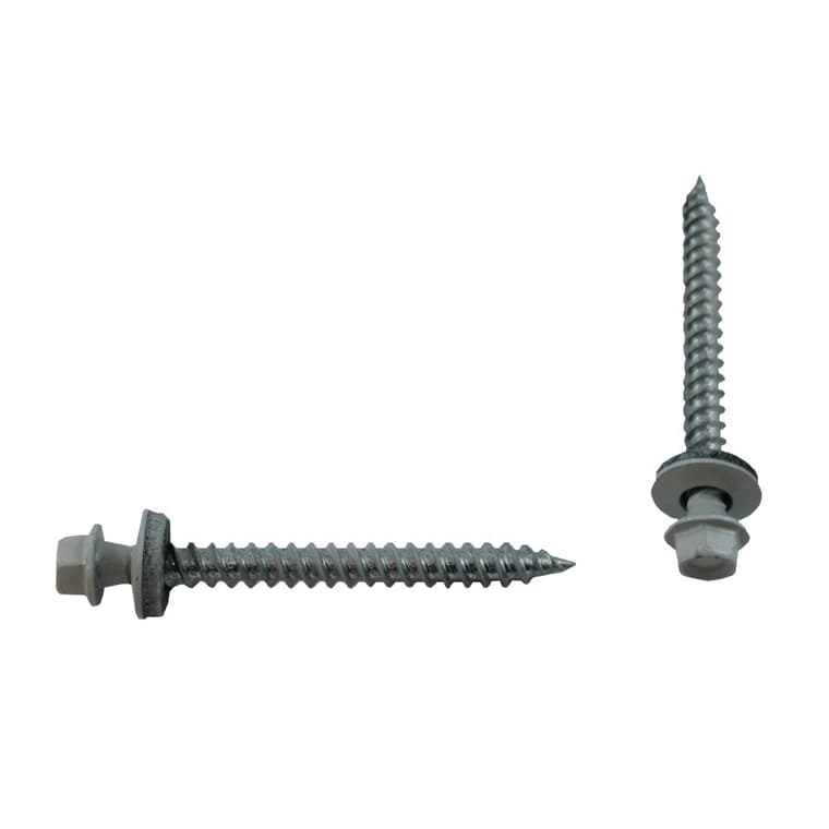 #10 x 2" White Roofing Screws - QC317, 100 Pack