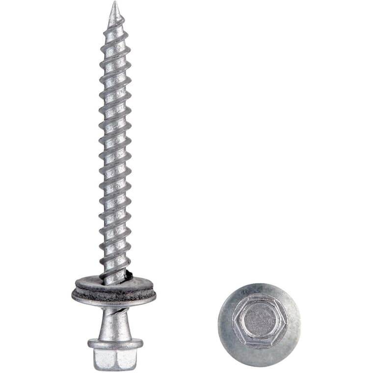#10 x 2" Silver Roofing Screws - 400 Pack