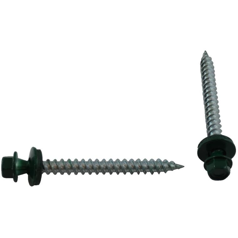 #10 x 2" Green Roofing Screws - QC307, 400 Pack