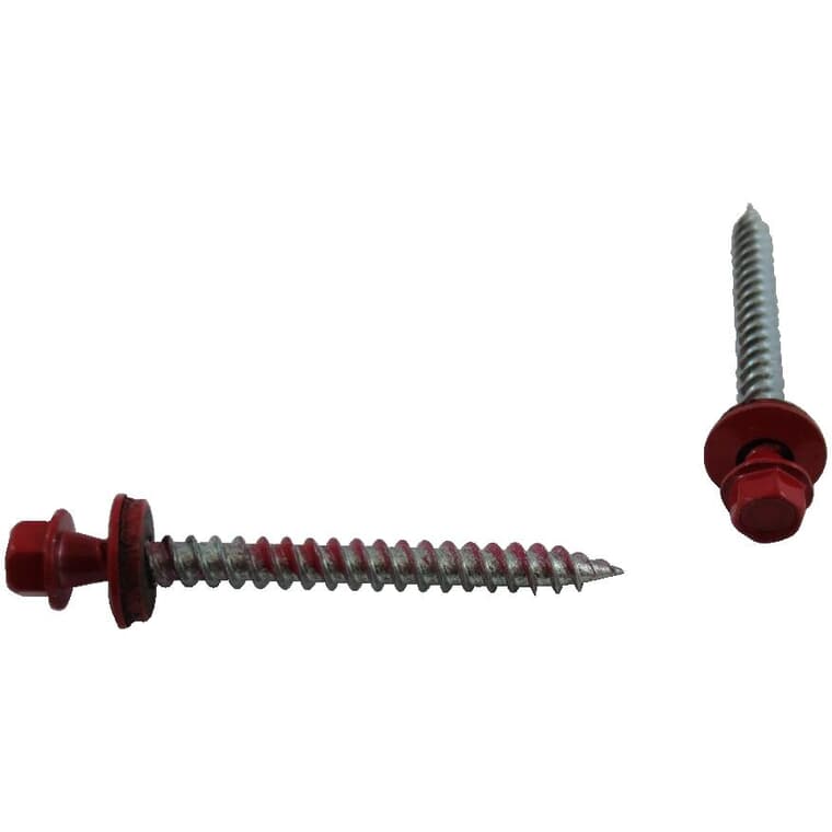 #10 x 2" Red Roofing Screws - QC386, 400 Pack