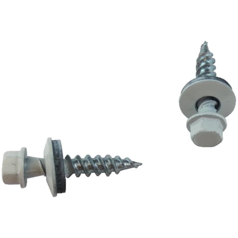 #10 x 1" White Roofing Screws - QC317, 100 Pack