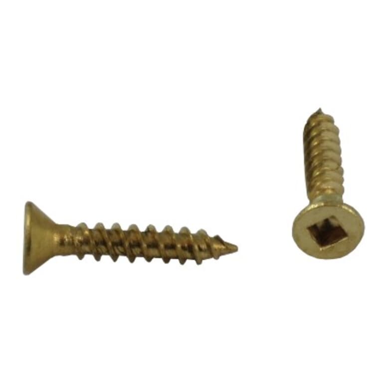 10 Pack #6 x 3/4" Flat Head Socket Brass Wood Screws