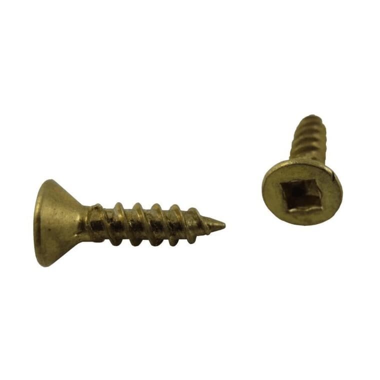 10 Pack #8 x 3/4" Flat Head Socket Brass Wood Screws