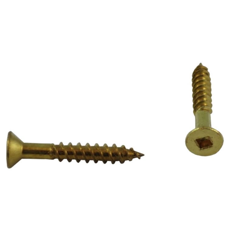 5 Pack #10 x 1-1/4" Flat Head Socket Brass Wood Screws