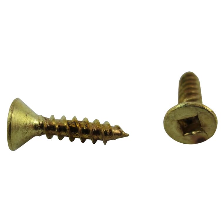 10 Pack #6 x 5/8" Flat Head Socket Brass Wood Screws