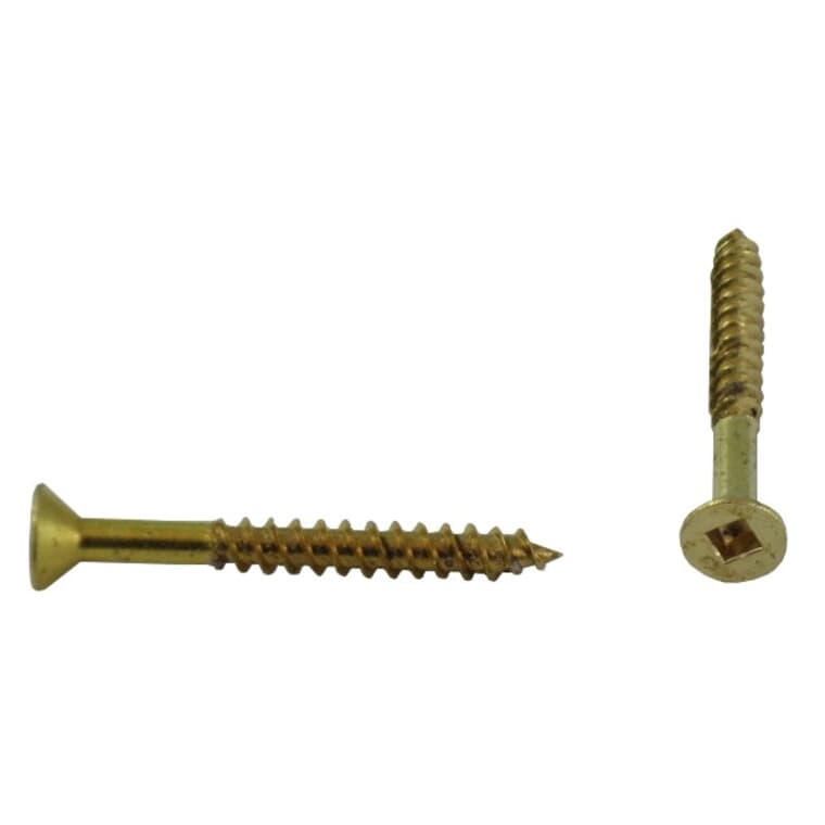 10 Pack #6 x 1-1/4" Flat Head Socket Brass Wood Screws