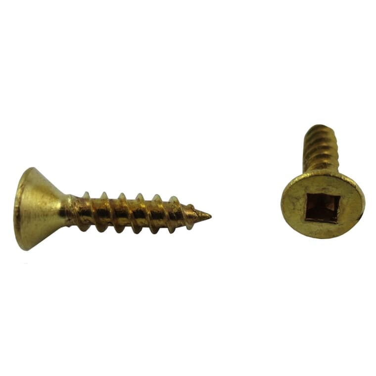 100 Pack #6 x 5/8" Flat Head Socket Brass Wood Screws