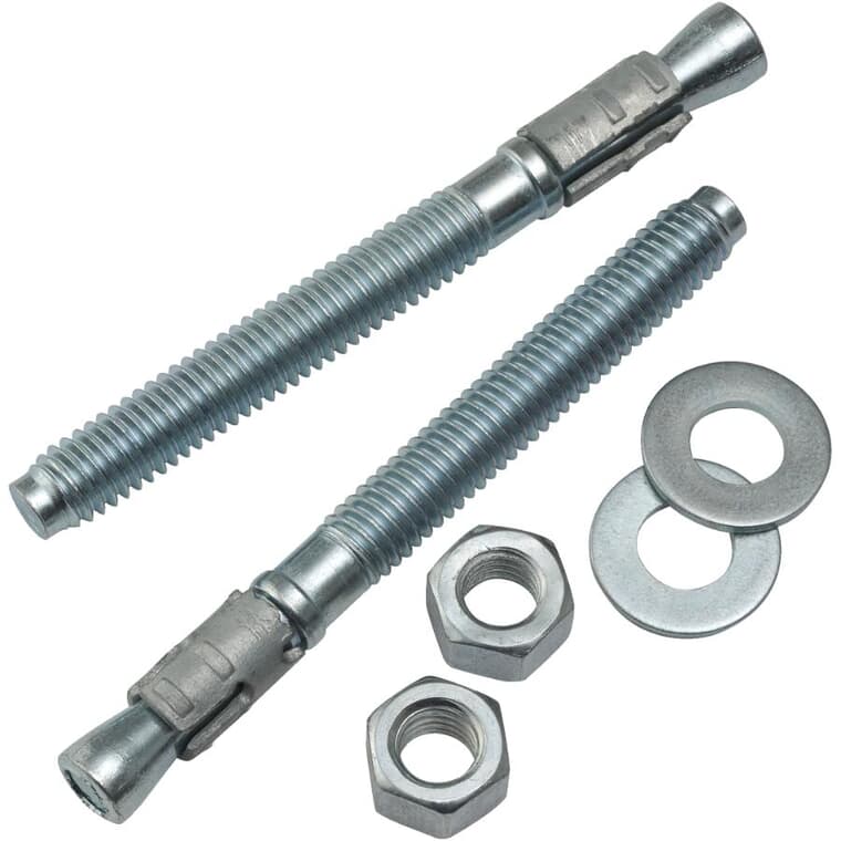 2 Pack 3/8" x 3-3/4" Zinc Plated Wedge Anchors